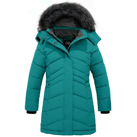 ZSHOW Girls' Puffer Coat Hooded Winter Coat Warm Fleece Lined Puffer ...