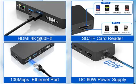 New Microsoft Surface Dock Triple Display Dual 4k 60hz Hdmi Vga 11 In 1 Surface