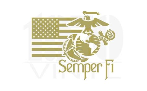 Usmc Eagle Globe And Anchor Flag Semper Fi Vinyl Decal Etsy