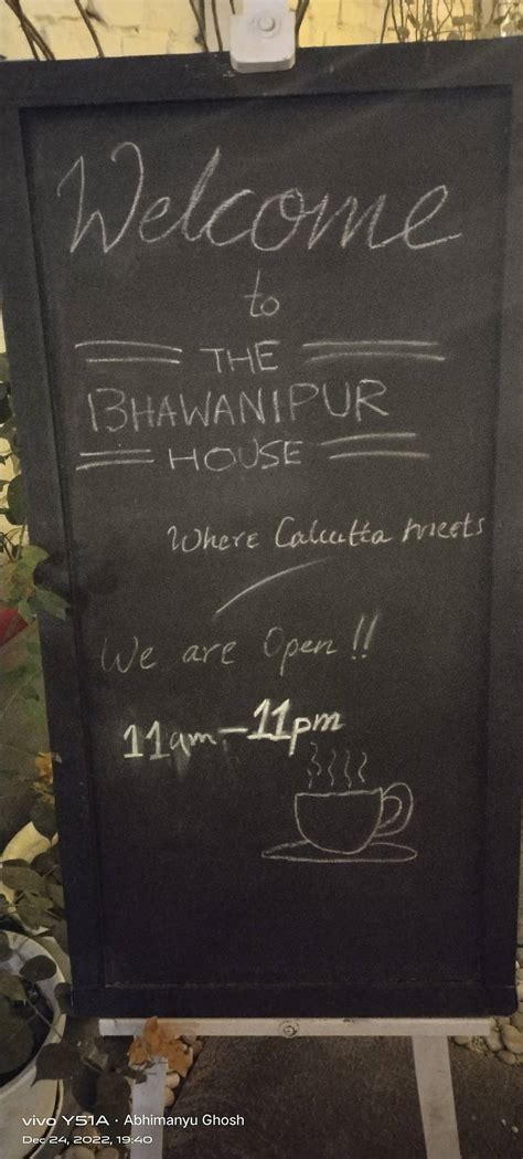 Menu At The Bhawanipur House Kolkata