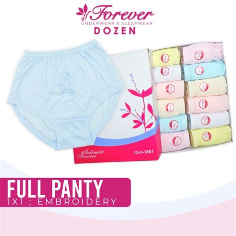 Intimate Forever Oepf Dozen Full Panty Wear Piping Pastel Colors Embroidery Design Lingerie