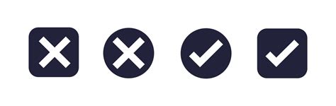 Check And Cross Icons With Dark Grey Color Approval Check Icon