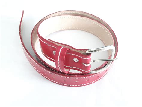 Red Leather Belt - Enlight Designs