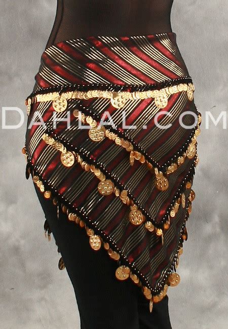 Multi Row Egyptian Coin Scarf With Multi Sized Coins For Belly Dance