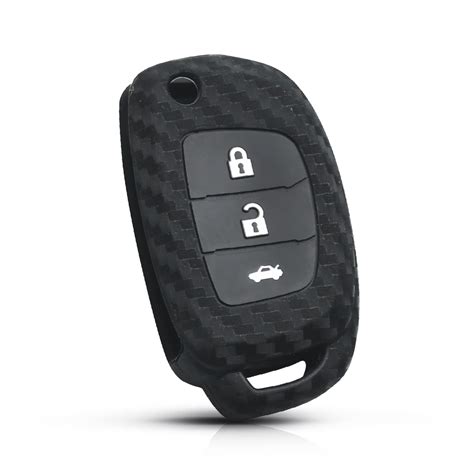 Dandkey Carbon Silicone Key Case Car Flip Cover Fo Grandado