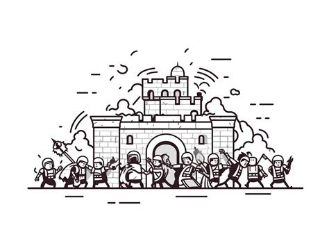 Historical Battle Of Jericho Coloring - Coloring Page