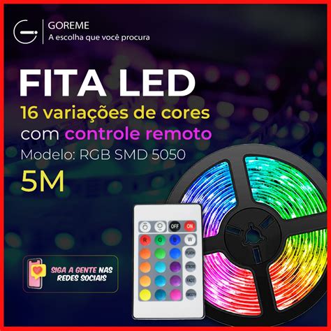 Fita Led Super Led Ultra Rgb M V Leds Fita Controle