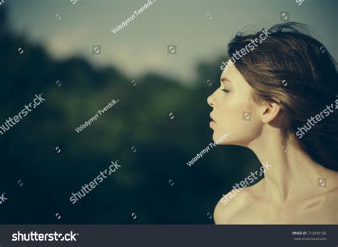 Woman Girl Long Brunette Hair Naked Stock Photo Shutterstock