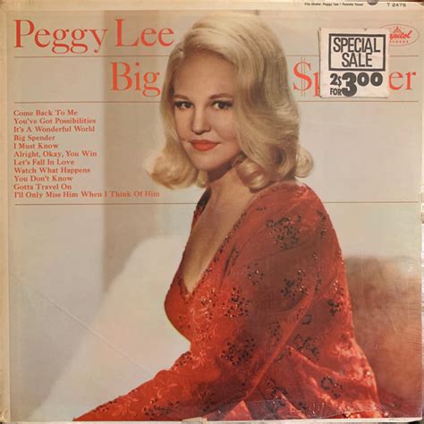 Peggy Lee Big Spender Vinyl LP Album Mono 1966 R5431005