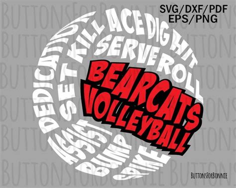 Bearcats Volleyball SVG Volleyball Mom volleyball svg | Etsy