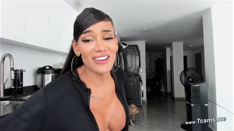 Hot Busty Shemale Masturbates Her Huge Cock