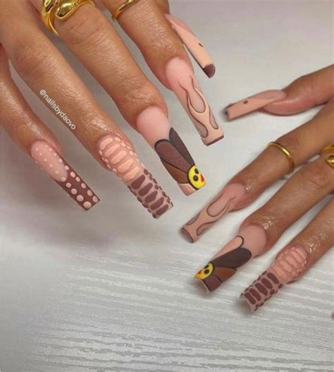 Nude Mismatch Press On Nails Nude Press On Nails Long Nails French Tip