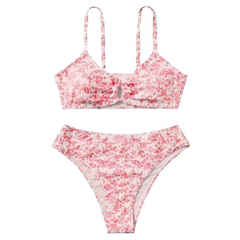 Gibobby Two Piece Swimsuits Teen Bikini Color Block Girls Swimwear Ribbed Swimsuits Red