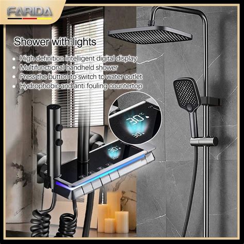 Farida Gun Ash In Shower Set For Bathroom Hot And Cold Shower Set