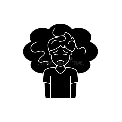Concern Black Icon Vector Sign On Isolated Background Concern Concept