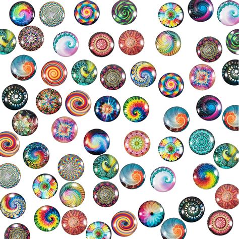 Amazon Ph Pandahall Styles Swirl Glass Cabochons Mm Colorful