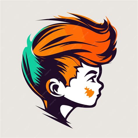 Premium Vector Boy Side Face Vector Color Flat Illustration Line Art