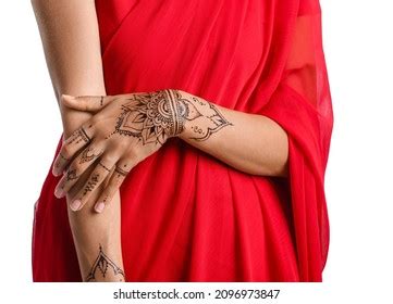 Beautiful Indian Woman Henna Tattoo On Stock Photo 2096973847