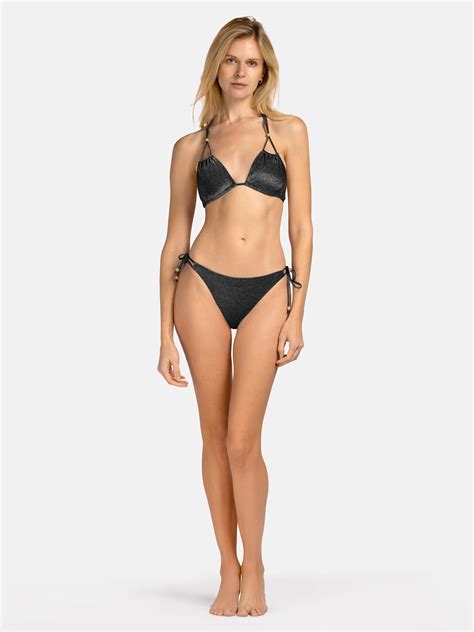 Czarne figi Bikini Błyszczące i Eleganckie Sklep Miss Lou