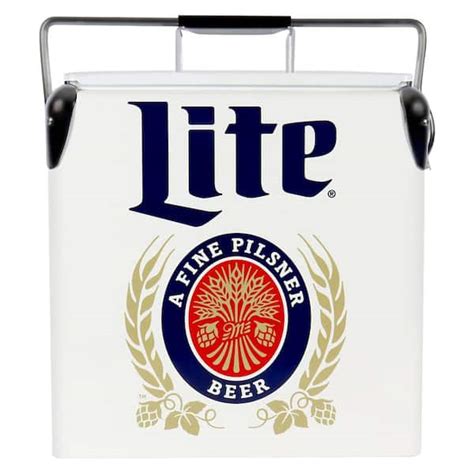 Koolatron Miller Lite Retro Ice Chest Beverage Cooler With Bottle