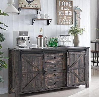 T4TREAM Farmhouse Sideboard Buffet Cabinet with Storage, 60" Large ...