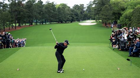 Masters Champion And Honorary Starter Gary Player Of South Africa Plays