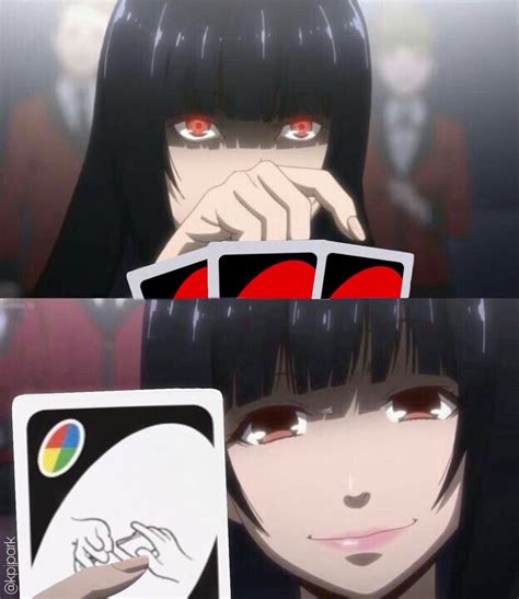 Jabami Jumeko Uno Card Kakegurui Anime Edit Meme Anime Tudo Anime