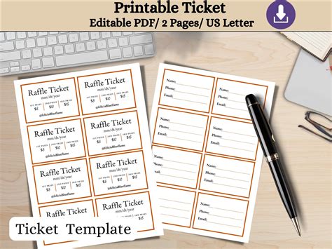 Printable Tickets Ticket Template Custom Tickets Ticket Design