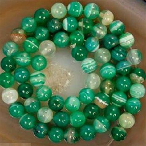 Green Banded Agate Beads Round Beads Pick Size 6mm 8mm Etsy