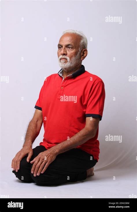 Senior Indian Man In Yoga Pose Stock Photo Alamy