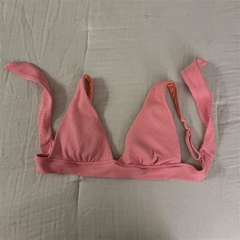 Coral Aerie Triangle Bikini Top Depop
