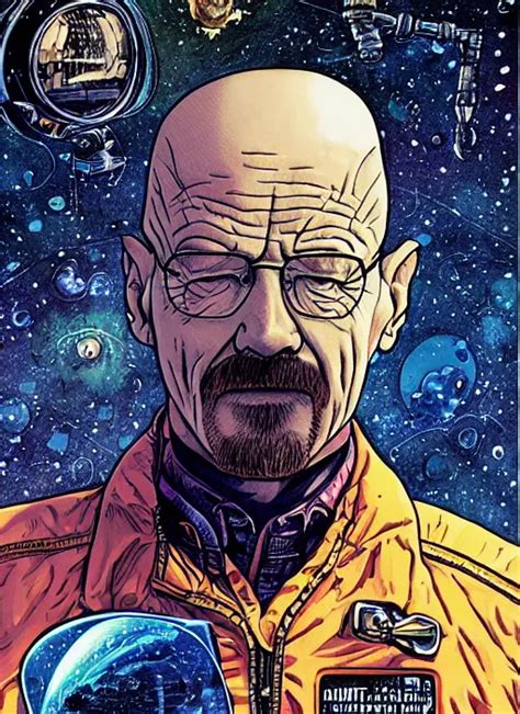 Walter White As Badass Space Cobowoy In Retro Science Stable