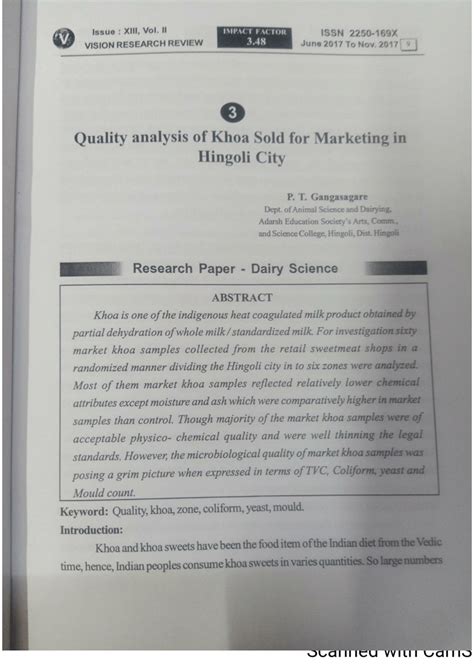 (PDF) Quality Analysis of Khoa Sold for marketing in Hingoli City
