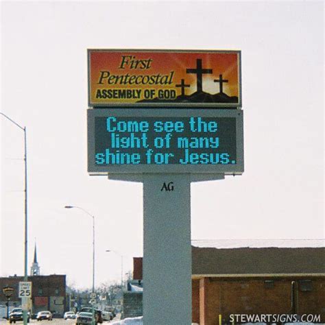 Church Sign For First Pentecostal Assembly Of God Ottumwa Ia