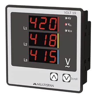 Multispan VOLT 19 Three Phase Volt Meter Panel Meter 96x96mm