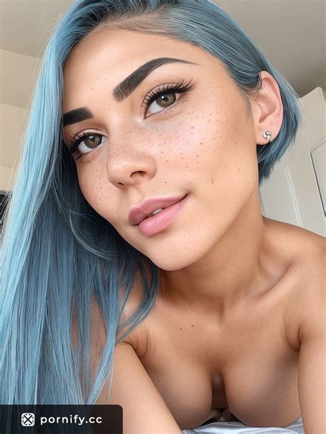 Blue Haired Milf With Huge Teardrop Bosom Strips In Bedroom Pornify Generate Ai Porn