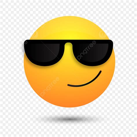 Emoji Expressions Clipart Vector 3d Cool Emoji Expression With Black