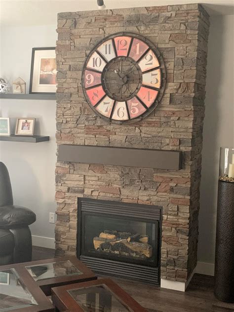 Shannon's Stacked Stone Fireplace Wall - GenStone