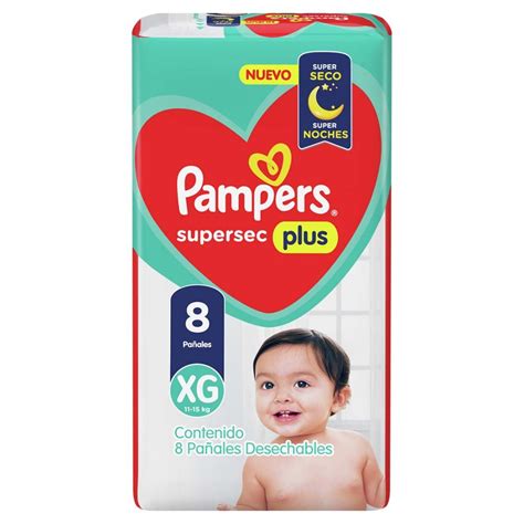 Pañales Pampers Supersec Plus Xg X 8 Uni Abril Distribuciones