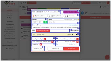 Gerenciar Pedidos Delivery Entrega Ou Retirada Ajuda BeeFood
