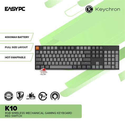 Easypc Keychron K Hot Swappable Rgb Wireless Mechanical Gaming Keyboard Red Switch Shopee