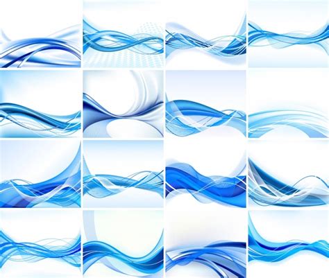 Abstract Background Templates Dynamic Blue Curved Lines Decor Vectors