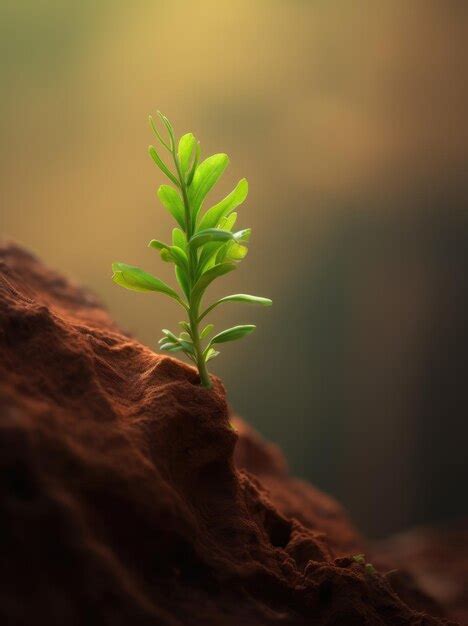 Premium AI Image | a green plant growing in the desert