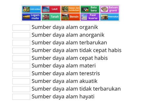 Jenis Jenis Sumber Daya Alam Match Up
