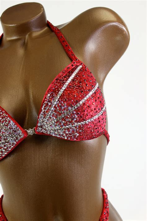 NPC IFBB Competition Bikini Red Ombre Figure Competition Etsy