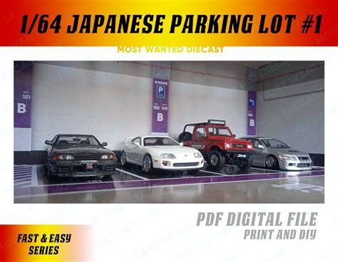 Diorama Japanese Parking Lot Hot Wheels Etsy Diorama Creative Graphics Parking Lot