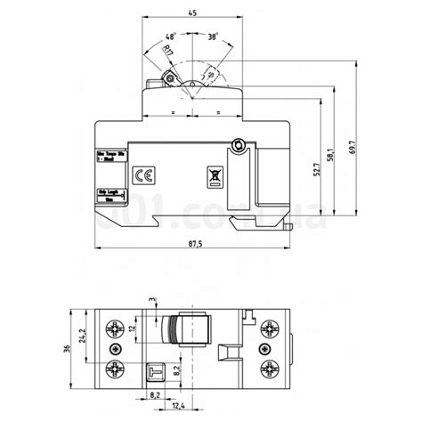 Дифференциальное реле (УЗО) EFI6-P2 2p 80А/0,03А тип AC (6kA) ETI ...