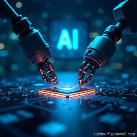Ai Technology And Precision Wafer Processing Scene Stable Diffusion