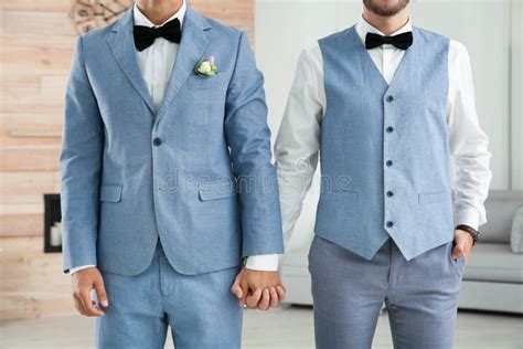 Newlywed Gay Couple Holding Hands Stock Image Image Of Homosexual Lovers
