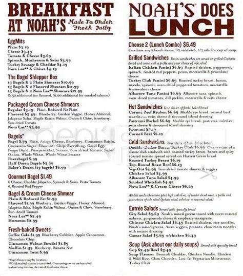 Noahs Bagels Menu In Pinole Ca Order Delivery And Reviews